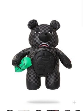 Sprayground Black and Gray Bear Backpack